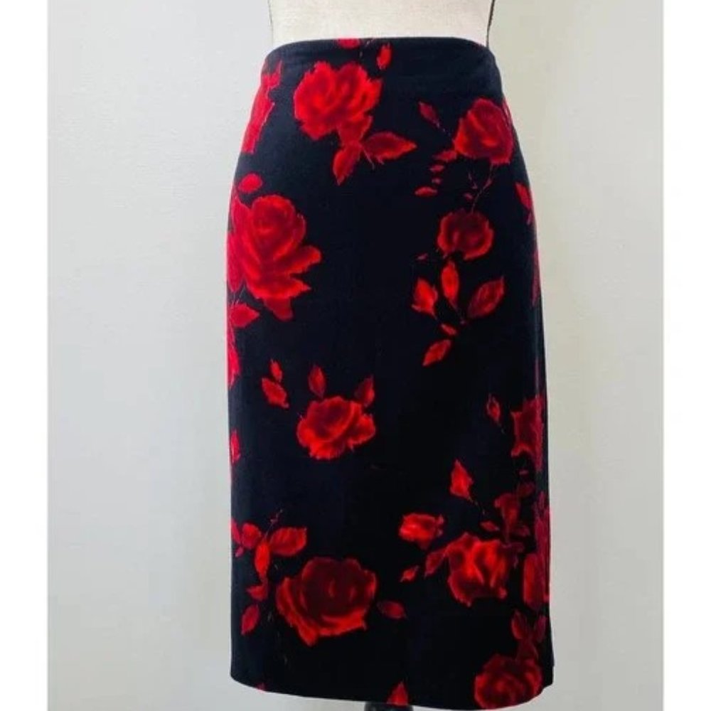 Talbots Velvet Rose Pencil Skirt